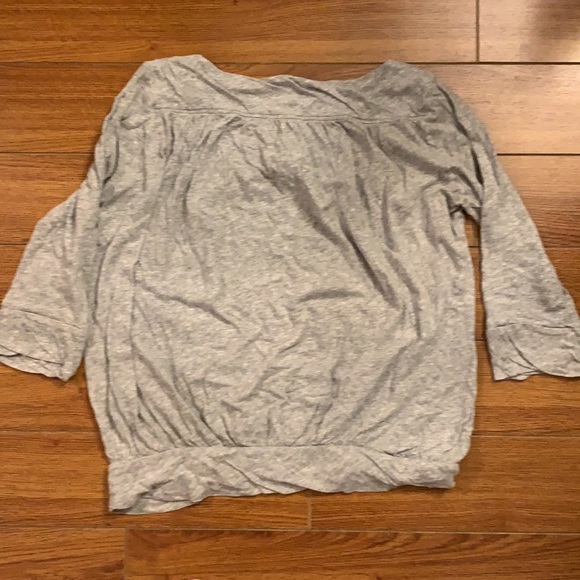 Lux Urban Outfitters Grey rouched 3/4 t-shirt - Picture 3 of 3